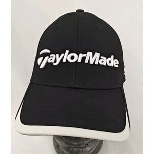Taylor Made Hat Black Golf OSFA Strapback RBZ Golfing Men's Black & white